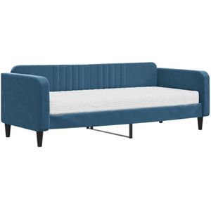 Vidaxl - Tagesbett mit Matratze Blau 90x200 cm Samt