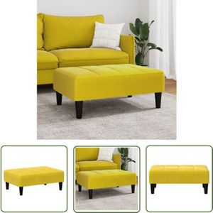 Fußhocker Gelb 77x55x31 cm Samt - Samtsessel - Hocker Gelb - Fußhocker - Beistelltisch - Lounge Möbel - The Living Store