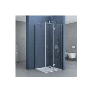 Sogood - doporro Eck-Duschkabine Eckdusche mit Falttür Ravenna27 80x70x190cm Duschabtrennung inkl. Duschtasse ESG-Sicherheitsglas Klarglas inkl.