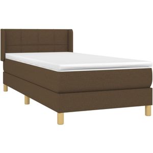 Vidaxl - Boxspringbett mit Matratze Dunkelbraun 100x200 cm Stoff