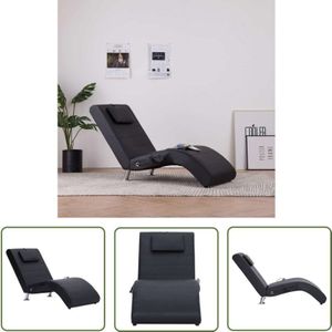 Prolenta Premium - The Living Store Massage-Chaiselongue mit Kissen Schwarz Kunstleder - Massage-Liege - Chaise Longue - Relaxliege - Lounge Sessel