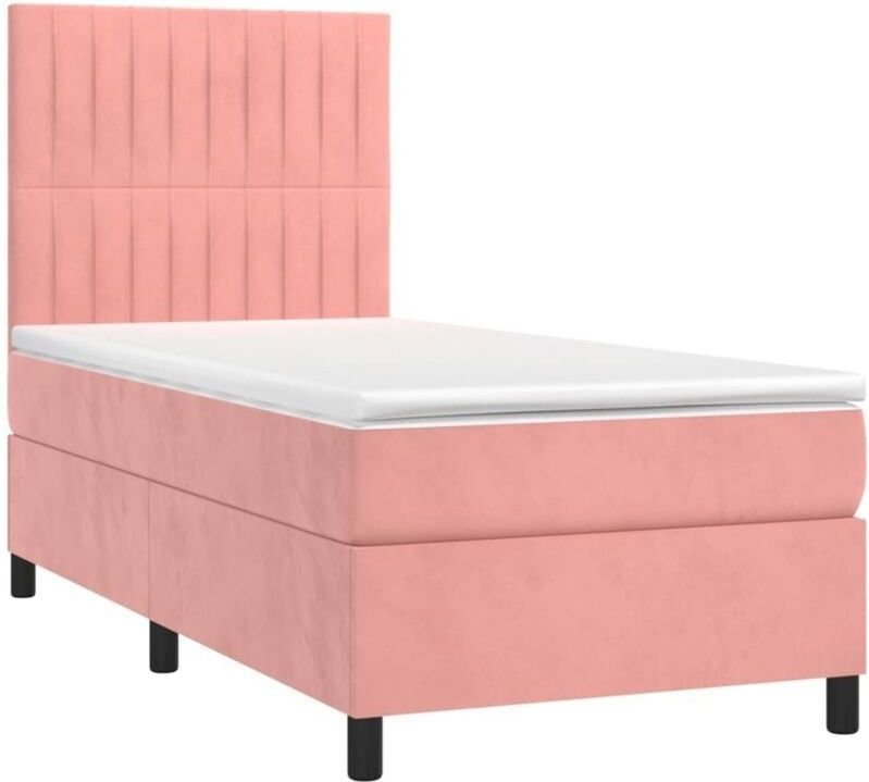 Boxspringbett mit Matratze Rosa 90x200 cm Samt vidaXL
