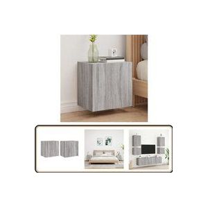 Vidaxl - TV-Wandschränke 2 Stk. Grau Sonoma 40,5x30x40 cmm Holzwerkstoff - TV-Schrank - Holzschrank - Regal - Wandregal - Wohnzimmer Deko