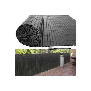 Sichtschutzmatte pvc Sichtschutzzaun Anthrazit Windschutz fur Garten Balkon und Terrasse 120x300cm - Swanew