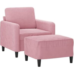 Sessel mit Hocker Rosa 60 cm Samt Vidaxl