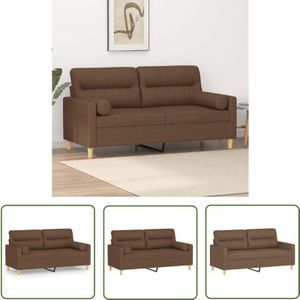 The Living Store - 2-Sitzer-Sofa mit Zierkissen Braun 140 cm Stoff - 2-Sitzer-Sofa - Wohnlandschaft - Couchtisch - Braun Sofa - Gemütliches Sofa