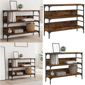 Vidaxl - Konsolentisch Räuchereiche 100x32x75 cm Holzwerkstoff - Konsolentisch - Flurtisch - Sideboard - Wohnzimmerstil - Industriel Design - Home &