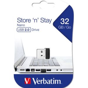 Verbatim - 16GB Store n Stay nano Drive usb 2.0 mit Micro usb Adapter schwarz (49821)