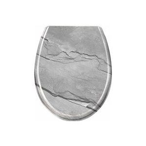 Yardin - WC-Sitze für Erwachsene, Toilettendeckel Universal Größe WC-Sitz 45 x 38cm aus Hartplastik mit Absenkautomatik, Marble