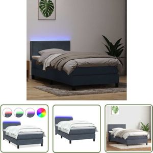 VidaXL Boxspringbett mit Matratze Dunkelgrau 80x210 cm Samt