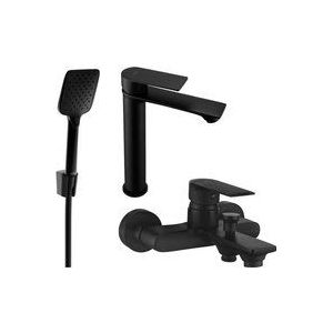 Royo R62 Badewannenset, Schwarz - 72213R62-70 - Mexen