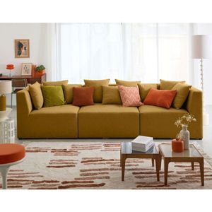 Lisa Design - Amalfi - 3-sitzer modulares sofa - aus stoff - gelb