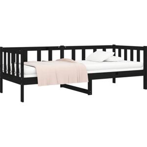 Tagesbett Schwarz 90x190 cm Massivholz Kiefer Vidaxl