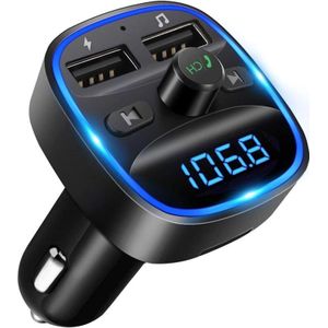 Fitags - Auto-Player – Bluetooth-FM-Transmitter, Freisprecheinrichtung, 2 USB-Anschlüsse 5 V/2,4 a 1 a, unterstützt SD-Karte/USB-Flash-Laufwerk, 1