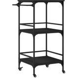 Küchenwagen Schwarz 60,5x50x105 cm Holzwerkstoff vidaXL