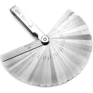 Fühlerlehre, 32 Blätter, 0,02-1,00 mm - Sata