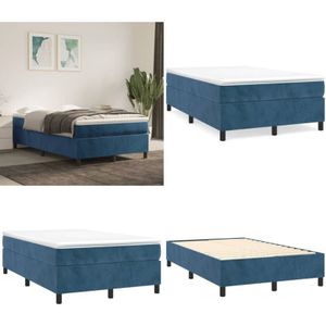 Vidaxl - Bettgestell ohne Matratze Dunkelblau 120x200 cm Samt - Samtsofa - Doppelbett - Boxspringbetten - Betten Mit Lattenrost - Nachttisch - Home &