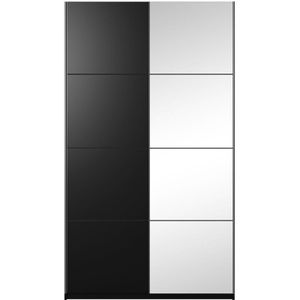 Meublorama - Design-Schrank 120 cm. 2 Türen mit modulierbaren Spiegeln. Farbe Mattschwarz. Kollektion eos.
