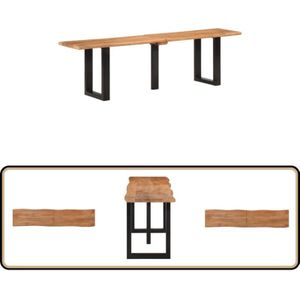 Vidaxl - Bank 160 cm Massivholz Akazie und Stahl - Industrielle Bank - Holzbank - Sitzbank - Akazienholzbank - Wohnzimmersitzplatz