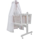 Babybett , Beige, 100 x 77 cm mit Rollen Vitalispa
