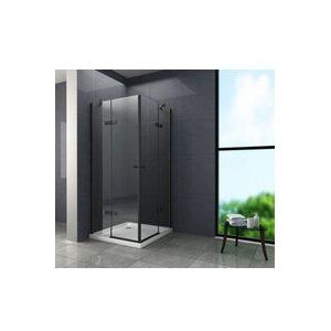 Glasdeals - Duschkabine corno (schwarz) 100 x 100 x 195 cm ohne Duschtasse
