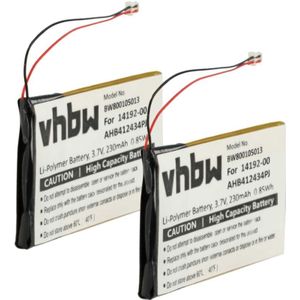 2x Akku Ersatz für Jabra AHB412434PJ, 14192-00 für Wireless Headset Kopfhörer (230 mAh, 3,7 v, Li-Polymer) - Vhbw