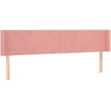 Kopfteil mit Ohren Rosa 183x16x78/88 cm Samt vidaXL
