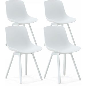 Oviala - 4er-Set skandinavische Stühle Weiß