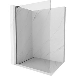Kioto l Duschwand Walk-in 60 x 200 cm, transparent, gun metal - 800-060-103-95-00 - Mexen