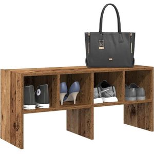 Schuhregal Stapelbar Altholz-Optik 89,5x30x40 cm