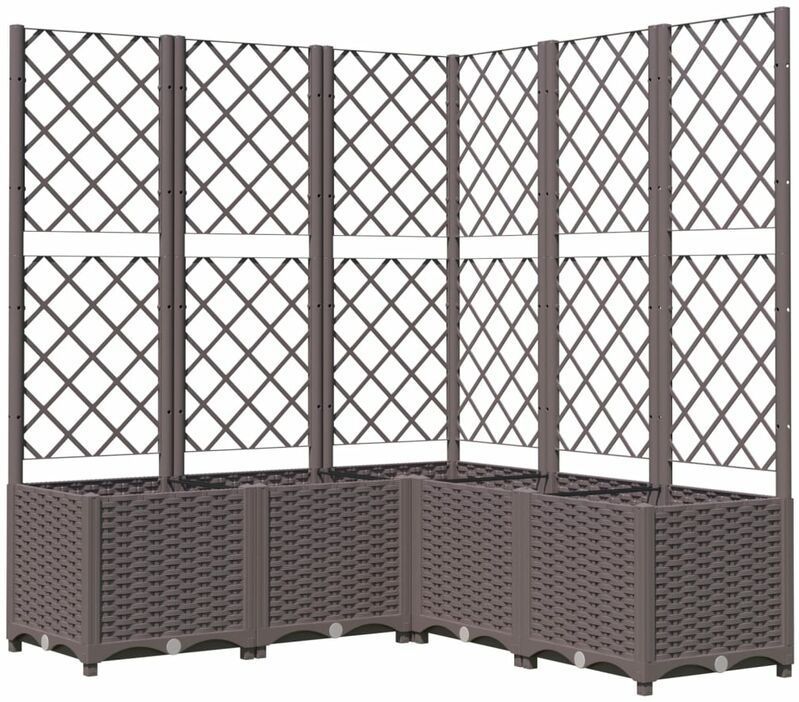 Pflanzkübel mit Rankgitter Braun 120x120x136 cm pp Vidaxl