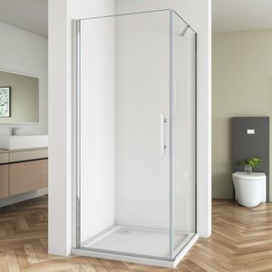 Duschparadies-de - 70X70cm Duschkabine Eckeinstieg Dusche Duschabtrennnung Schwingtür Duschtür 6mm NaNo esg Glas h 185cm