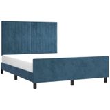 Vidaxl - Bettgestell ohne Matratze Dunkelblau 140x190 cm Samt