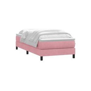 Boxspringbett mit Matratze Rosa 90x220 cm Samt vidaXL