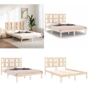 Vidaxl - Massivholzbett 135x190 cm - Holzbett - Kiefernholzbett - Doppelbett - Massivholzbette - Bettgestell - Home & Living
