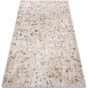 Teppich fluffy 2372 Shaggy Salz und Pfeffer - creme / anthrazit beige 140x190 cm
