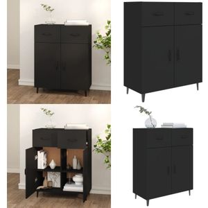 Vidaxl - Sideboard Schwarz 69,5x34x90 cm Holzwerkstoff - Schreibtisch - Wohnzimmermöbel - Sideboard Schwarz - Holz Sideboard - Regal Schwarz - Home &