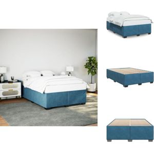 Vidaxl - Bettgestell Blau 160x200 cm Samt - Samtbett - Blau - Doppelbett - Bettesrahmen - Boxspringbetten