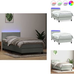 Vidaxl - Boxspringbett mit Matratze Hellgrau 90x210 cm Samt - Boxspringbett - Boxspringbetten - Bett - Schlafzimmermöbel