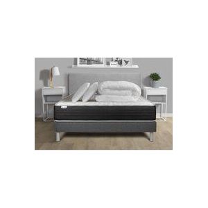 Vitalit - Komplettpaket Bett - Matratze 160x200 cm + Boxspringbett mit Lattenrost (im Set) + 2 Kopfkissen + Bettdecke - Vitalmemo One