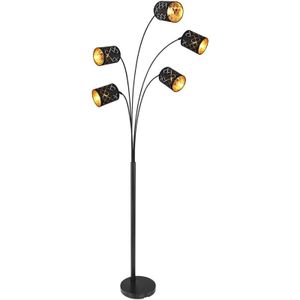 Globo - stehlampe - Clarke - schwarz - metall - E14 - 15229S4