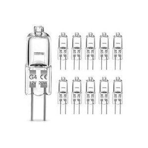 10 Stück G4-Halogenlampen, 20-W-G4-Glühbirne, 12-V-Halogen-Stiftsockellampe, 2800 k Warmweiß, G4-Niederspannungs-Halogenlampe, transparente