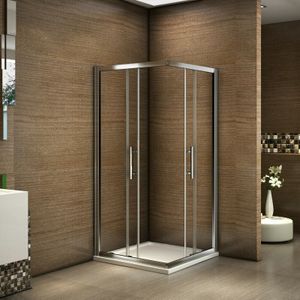 Duschparadies-de - Duschkabine 90x76cm Duschabtrennung Schiebetür Eckeinstieg Dusche ohne Duschtasse Höhe 185cm