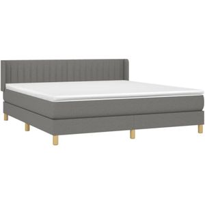 Vidaxl - Boxspringbett mit Matratze Dunkelgrau 180x200 cm Stoff