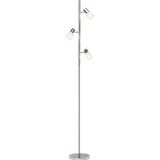 Lampe Lea led Standleuchte 3flg eisen/chrom 3x LED-D45, E14, 4W LED-Tropfenlampe inklusive, (450lm, 2700K) Mit Fußschalter - Brilliant