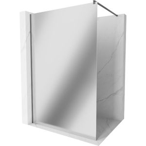 Mexen Kioto Walk-in Duschwand 90 x 200 cm, Spiegel 8 mm, gebürstetes gun grey - 800-090-101-66-50