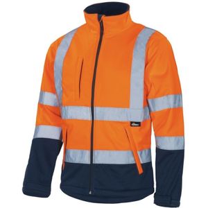 Softshelljacke atmungsaktiv, wind- und wasserdicht VW135O Gr. 5XL orange/marine - Vizwell