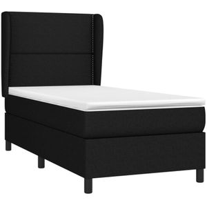 Boxspringbett mit Matratze Schwarz 90x200 cm Stoff Vidaxl