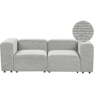 Beliani - 2-Sitzer Sofa Grau Cord-Stoffbezug Modular mit Breiten Hohen Armlehnen Niedrige Rückenlehne Modern Wohnzimmer Polstersofa Modulsofa