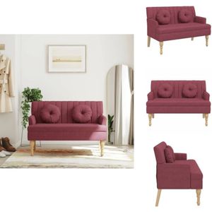 Vidaxl - Sitzbank mit Kissen Weinrot 113x64,5x75,5 cm Stoff - Sitzbank - Wohnzimmersofa - Polstersofa - Sofa - Weinrot